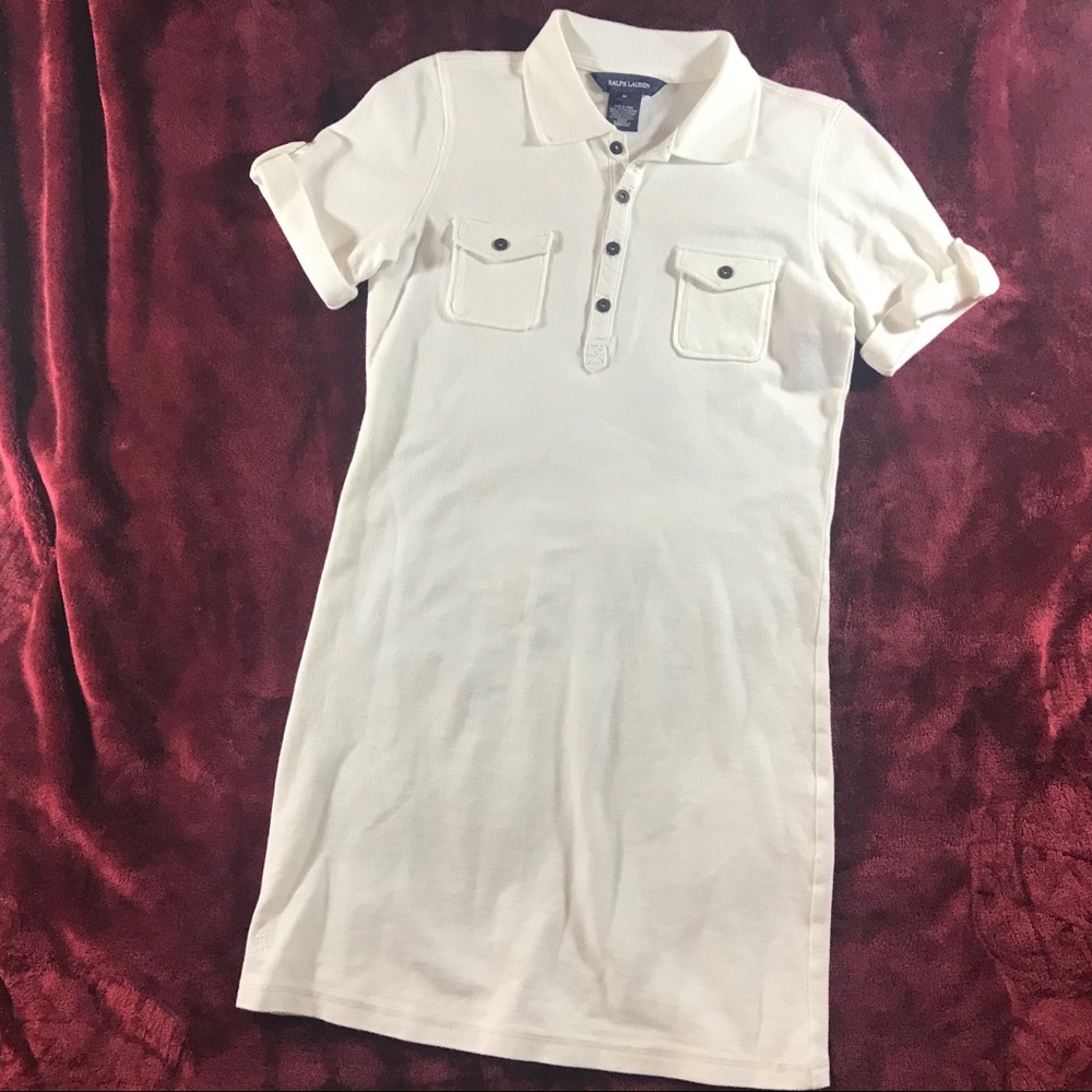 {RALPH LAUREN} WHITE COLLAR POLO DRESS ‘M’